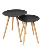 2 Tables gigognes Relief noir/marron