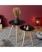 2 Tables gigognes Relief noir/marron