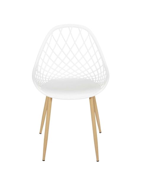 4 Chaises d'extérieur Malaga blanches - 80.2x51.2x57 cm