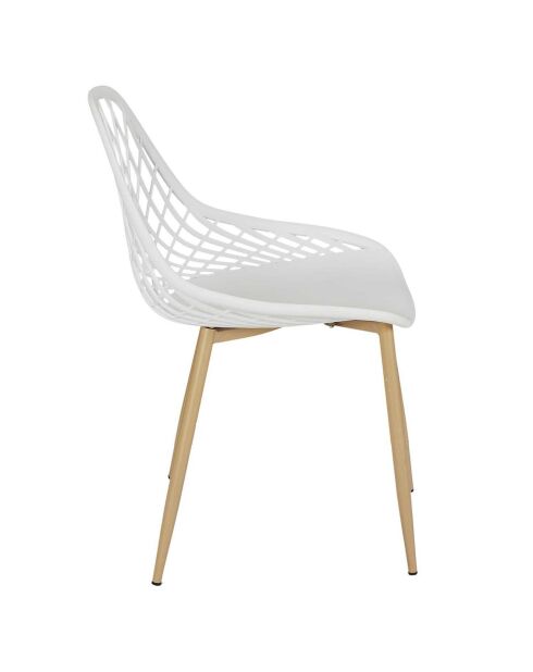 4 Chaises d'extérieur Malaga blanches - 80.2x51.2x57 cm