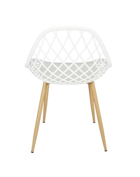 4 Chaises d'extérieur Malaga blanches - 80.2x51.2x57 cm
