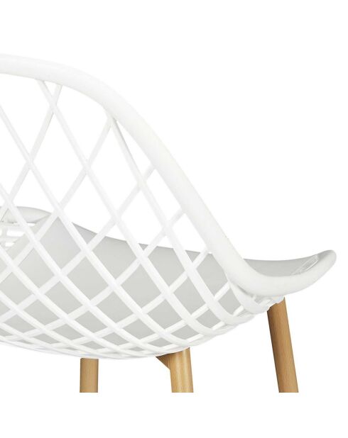 4 Chaises d'extérieur Malaga blanches - 80.2x51.2x57 cm