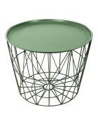 Table filaire en métal verte - 40x52.5x52.5 cm