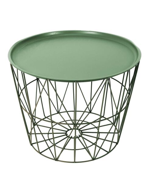 Table filaire en métal verte - 40x52.5x52.5 cm