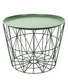 Table filaire en métal verte - 40x52.5x52.5 cm