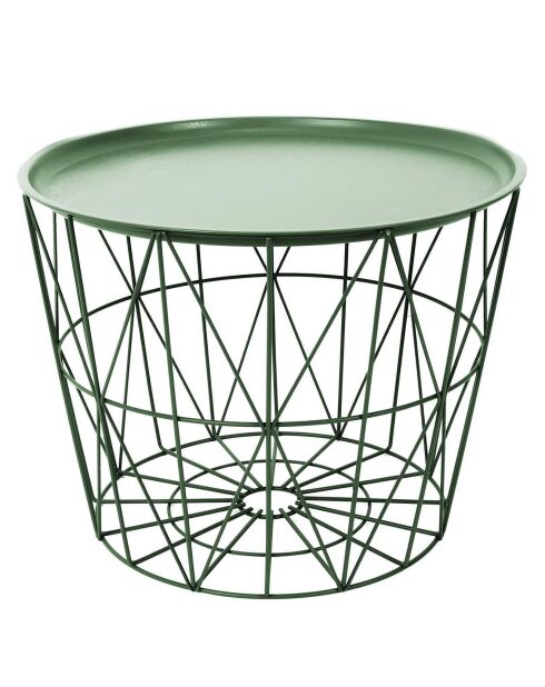 Table filaire en métal verte - 40x52.5x52.5 cm