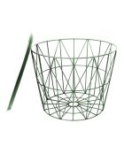 Table filaire en métal verte - 40x52.5x52.5 cm