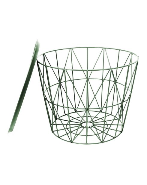 Table filaire en métal verte - 40x52.5x52.5 cm