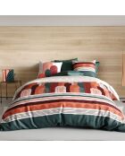 Parure housse de couette Galio rouge