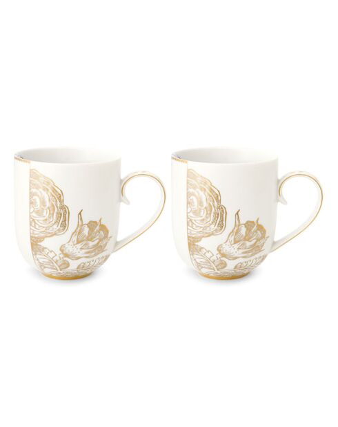 2 tazze grandi in porcellana Royal bianca - D.14,6 cm