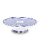 Bougeoir en Porcelaine Royal Stripes bleu - D.14.2x3.9 cm
