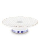 Bougeoir en Porcelaine Royal Stripes Pois blanc  - D.14.2x3.9 cm