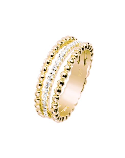 Geelvergulde ring van zilver en zirkonia