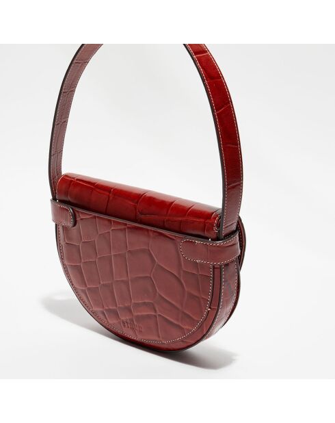 Sac à main en Cuir Croc marron - 27x19x5 cm