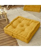 Coussin de sol Kala safran - 50x50 cm