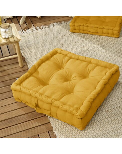 Coussin de sol Kala safran - 50x50 cm