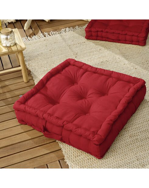 Coussin de sol Kala cerise - 50x50 cm