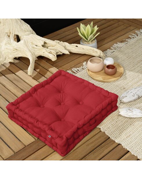 Coussin de sol Kala cerise - 50x50 cm