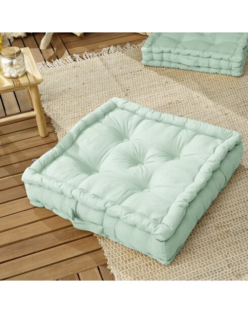 Coussin de sol Kala menthe - 50x50 cm