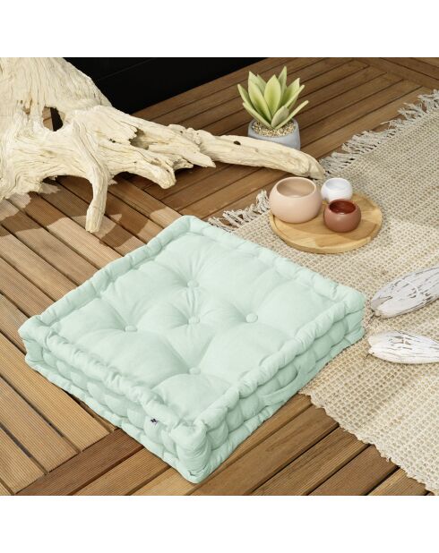 Coussin de sol Kala menthe - 50x50 cm
