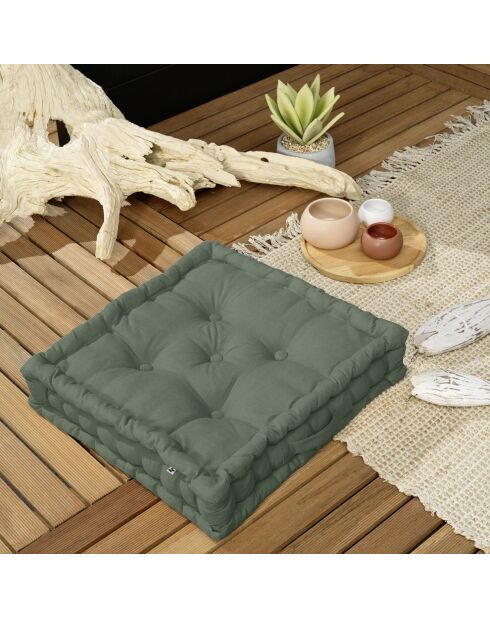 Coussin de sol Kala romarin - 50x50 cm