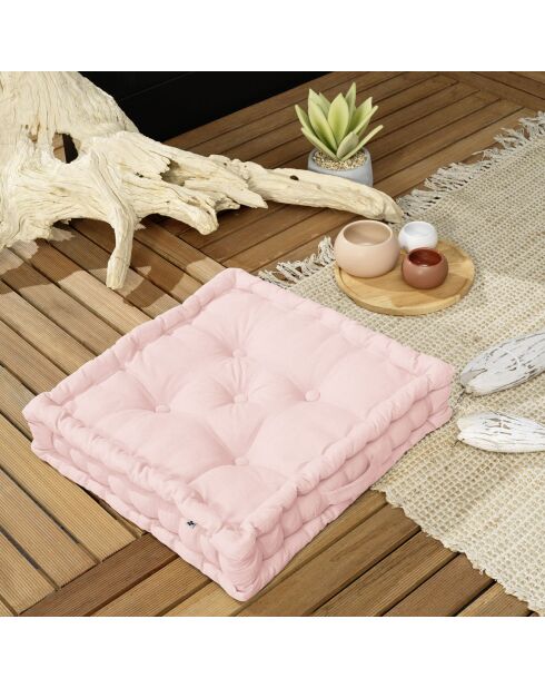 Coussin de sol Kala pivoine - 50x50 cm