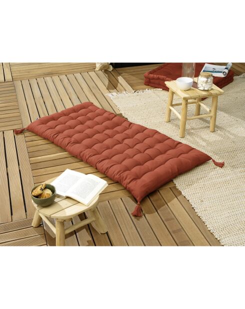 Matelas de sol avec pompons Kala terracotta - 60x120 cm