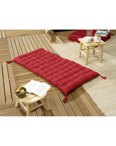 Matelas de sol avec pompons Kala cerise - 60x120 cm