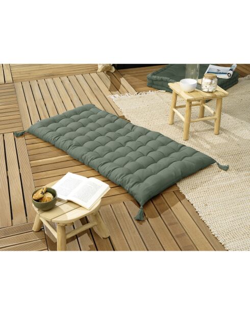 Matelas de sol avec pompons Kala romarin - 60x120 cm