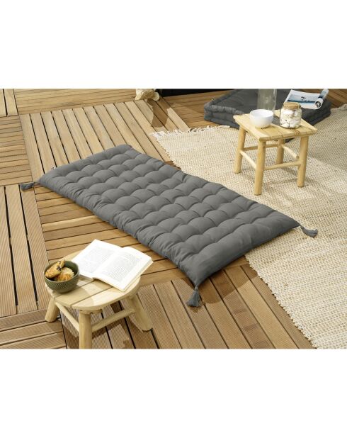Matelas de sol avec pompons Kala granit - 60x120 cm