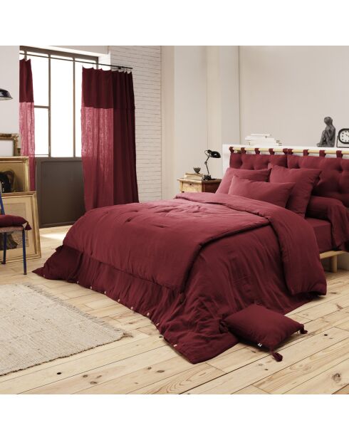 Bout de lit en Gaze de Coton Gaïa lie de vin - 90x200 cm