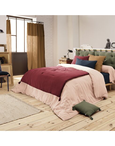 Bout de lit en Gaze de Coton Gaïa lie de vin - 90x200 cm