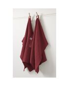 2 Essuie-mains en Gaze de coton Gaïa lie de vin - 50x70 cm