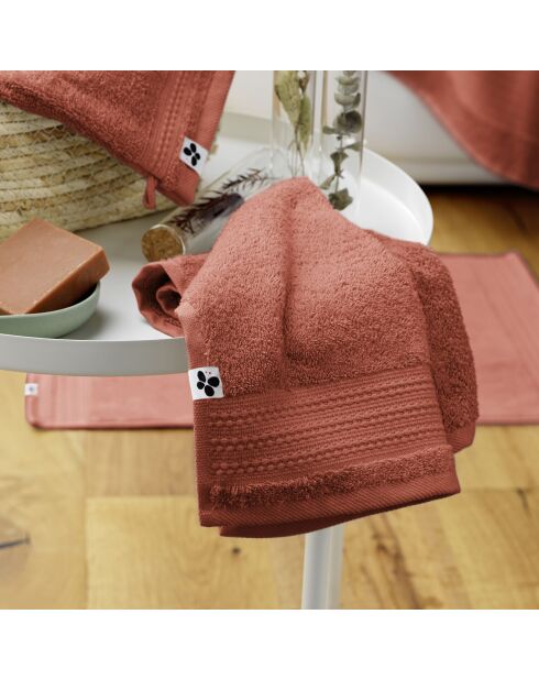 Asciugamano per ospiti Garance in terracotta - 30x50 cm