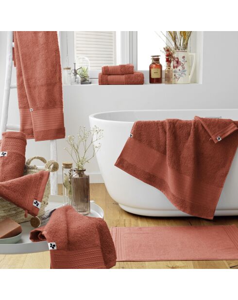 Asciugamano da bagno Garance in terracotta - 90x150 cm
