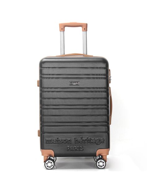 Valise Moyen Séjour 4 roues doubles Madeleine 60 cm noire