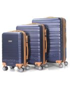3 Valises 4 roues doubles Madeleine 50/60/70 cm bleu marine