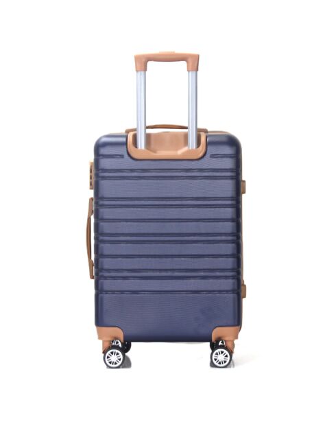 2 Valises 4 roues doubles Madeleine 50/60 cm bleu marine