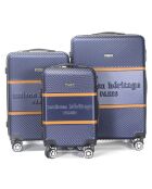3 Valises 4 roues doubles Opera 50/60/70 cm bleu marine