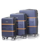 3 Valises 4 roues doubles Opera 50/60/70 cm bleu marine