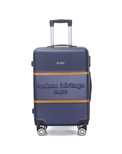 Valigia a soggiorno medio Opera 4 doppie ruote 60 cm blu marino