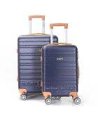 2 Valises 4 roues doubles Madeleine 50/70 cm bleu marine