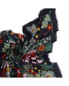 Foulard carré à motif noir - 130x130 cm