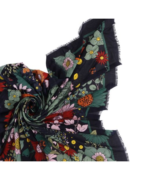 Foulard carré à motif noir - 130x130 cm
