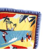Foulard carré à motif bleu/multicolore - 130x130 cm