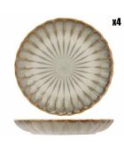 4 Dessertteller aus Perlmutt aus Steinzeug von Astera Pearl, D.21 cm