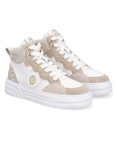 Sneakers en Cuir Clao blanc/beige