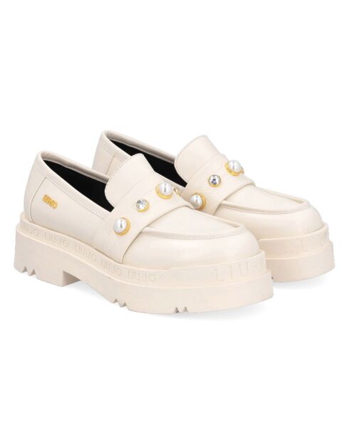 Mocassins en Cuir Love écrus