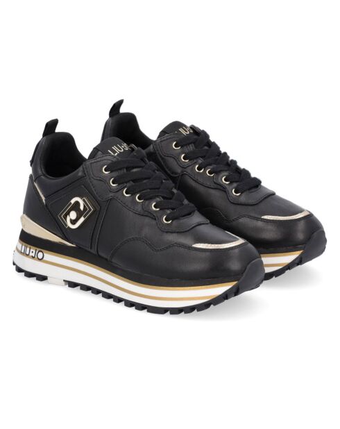 Sneakers en Cuir Axa noir/blanc