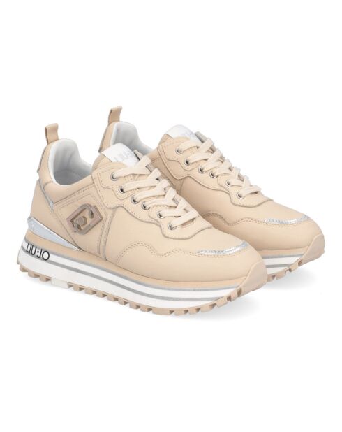 Sneakers en Cuir Wilow beiges